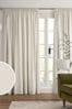 Light Natural Cotton Lined Pencil Pleat Curtains, Lined