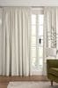 Light Natural Cotton Lined Pencil Pleat Curtains, Lined