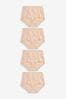 Nude Full Brief Cotton Rich Knickers 4 Pack, Full Brief