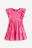 Pink Jersey Woven Mix Embroidered Dress (3mths-7yrs)