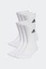 adidas White/Black 6 Pack Cushioned Crew Socks 3 Pairs