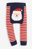 JoJo Maman Bébé Red Father Christmas Striped Baby Masterful Leggings