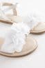 Weiß - Sandalen für besondere Anlässe mit Blumenapplikation