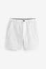 White Straight Stretch Chinos Shorts, Straight Fit