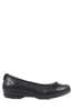 Pavers Wide Fit Flat Black Ballet Shoes