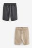 Charcoal Grey/Stone Natural 2 Pack Jersey Shorts (3-16yrs)
