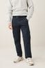 Navy Blue Relaxed Belted Tech Cargo Trousers