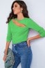Bright Green Cut-Out Bodysuit