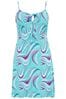 Pour Moi Blue & Pink Strappy Tie Front Dress