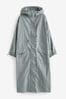 Grey Longline Shower Resistant Raincoat