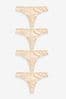 Nude Thong Cotton Rich Knickers 4 Pack