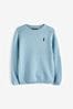 Blue With Stag Textured Crew Jumper (3-16yrs), With Stag