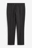 Black Tailored Machine Washable Plain Front Smart Trousers, Tailored Fit