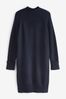 Marineblau - Rib Knit High Neck Midi Jumper Dress, Regular