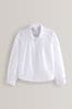 White Long Sleeve Pretty Collar School Shirt (3-14yrs)