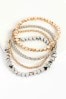 Gold Tone/Silver Tone Heart Beaded Stretch Bracelet Pack