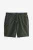 Dark Green Straight Stretch Chino Essentials Shorts