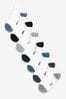 White/Blue/Grey Heel And Toe 7 Pack Cotton Rich Trainer Socks