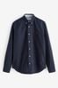Marineblau - Reguläre Passform - Langärmliges Oxford-Hemd, Regular Fit