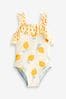 Short Sleeved Sets Ruched Sleeves Swimsuit (3mths-7yrs)