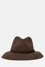 Joules Hazleton Brown Wide Brim Wool Fedora