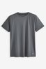 Dark Grey Active Gym and Training Textured T-Shirt