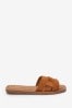 Dunkelbraun/Veloursleder - Forever Comfort® Leather Mule Flat Sandals, Extra Wide Fit