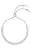 Ted Baker Silver Tone MELRAH: Crystal Adjustable Tennis Bracelet For Women