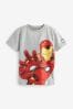 Iron Man Grey Marvel Superhero Short Sleeve T-Shirt (3-16yrs)