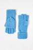 Oliver Bonas Blue Knitted Fingerless Gloves