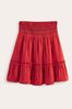 Boden Red Shirred Waist Mini Skirt