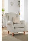 Tweedy Chenille Oyster Natural Sherlock Highback Armchair, Regular