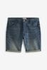 Dark Blue Slim Stretch Denim Shorts