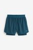 Blue 2-In-1 Training Shorts