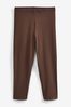 Chocolate Brown Cropped Leggings, Regular