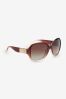 Brown Polarised Large Square Wrap Sunglasses