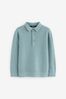 Blue Long Sleeve Knitted Textured Polo Jermain Shirt (3-16yrs)