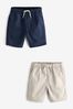 Navy Blue/Stone Cream Pull-On Shorts 2 Pack (3-16yrs)