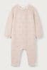 The White Company Baby Pink Heart Pointelle Pom Romper