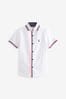 White/Red Short Sleeve Colourblock Shirt check (3-16yrs)
