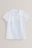 White Cotton Stretch Pretty Collar School Jersey Top (3-14yrs)