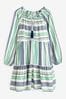 Blau/Grün - Jacquard Kaftan Mini Summer Dress, Regular