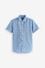 Blue Short Sleeve Linen Blend Shirt (3-16yrs)
