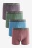 Blue/Pink Colour 4 pack A-Front Boxers, 4 pack