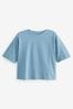 Hellblau - Kastiges Relaxed Fit T-Shirt