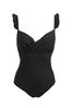Pour Moi Black Sicily Lightly Padded Underwired Frill Swimsuit
