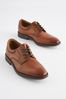 Tan Brown Leather Lace-Up Shoes