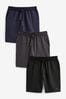 Marineblau/Grau/Schwarz - Leichte Shorts, 3er-Pack