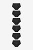 Schwarz - Slips mit hohem Baumwollanteil, 6er-Pack, Voll bedeckender Slip