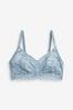 Blue Total Support Non Pad Non Wire Full Cup Comfort Lace Bra